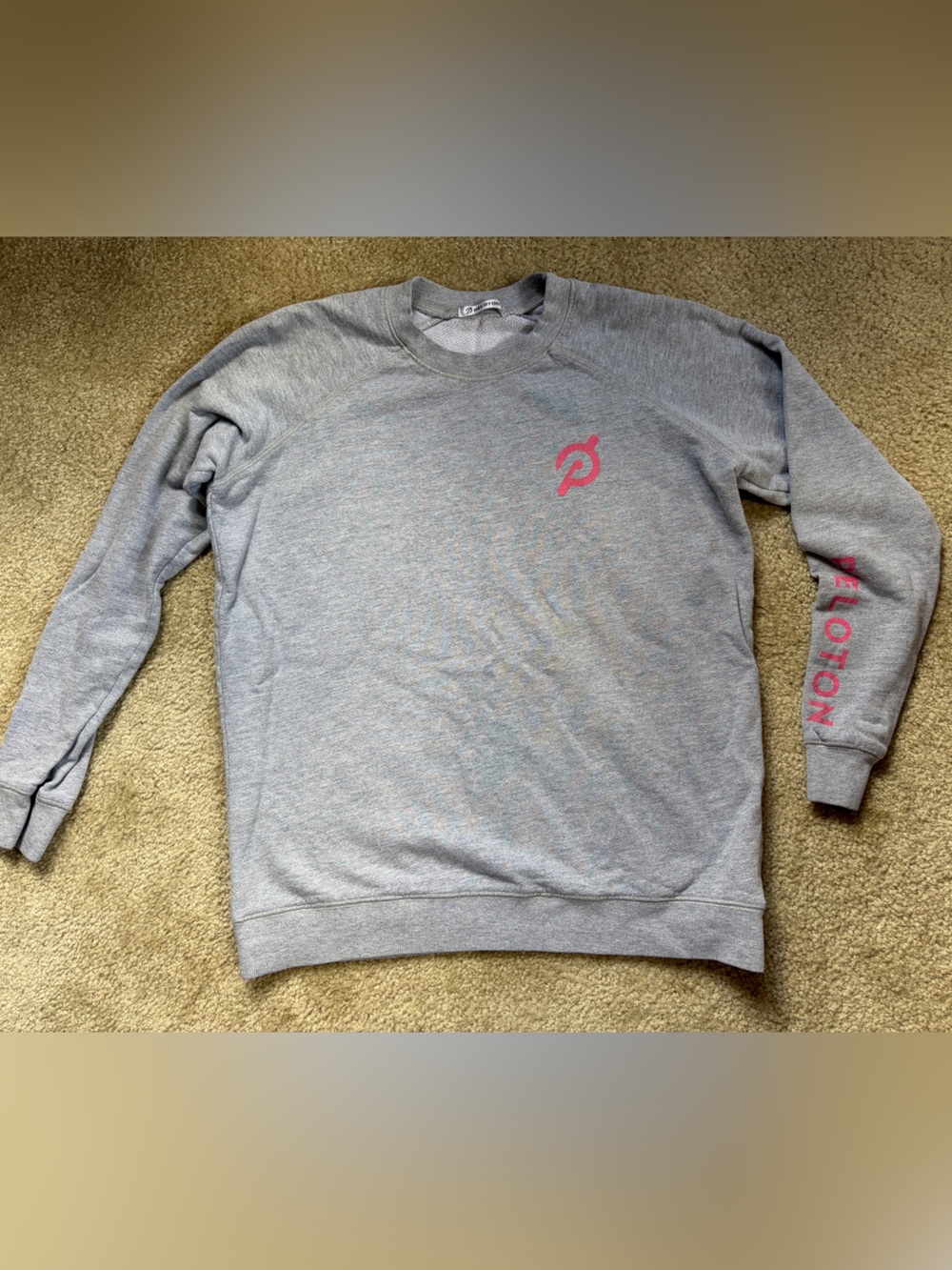 Peloton Limitless Gray Crewneck Sweatshirt with Pink Logo